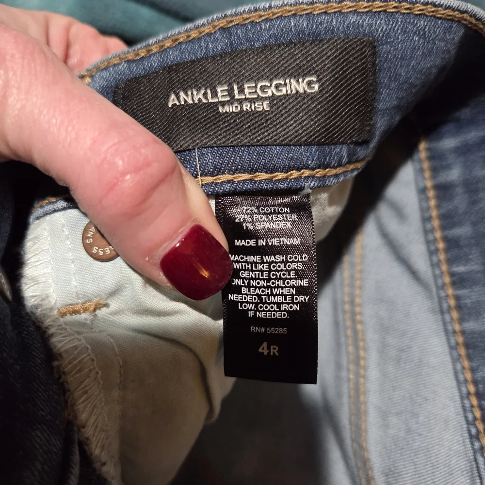 Express Blue Jeans with Red Floral Embroidery - Picture 7 of 10